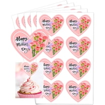 Heart Shaped Happy Mother's Day Labels 2inch Flower Mothers Day Gift Tags Stickers for Gift Wrap 200Pcs