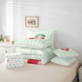 thumbnail image 6 of jejeloiu Kawaii Cherry 7 Pieces Bedding Comforter Set,Modern Geometric Plaid Full Bedding Set,Red Green Fitted Sheet Flat Sheet For Girls Teens,Ultra Soft Home Decor Reversible, 6 of 8