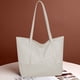 thumbnail image 5 of Tote Shoulder Bag Large Capacity | Soft Leather & Oxford Cloth | Versatile Handbag | 40x28x11cm | Stylish Spliced Design | White/Black/Red/Gray/Blue | 1 Pack, 5 of 6