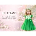 thumbnail image 4 of HILEELANG Toddler Girls 2–7T Cotton Summer Dress, Flutter Sleeve Clover Graphic Casual Dress, 5T, 4 of 9