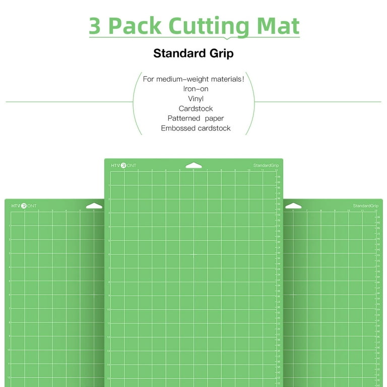  HTVRONT Cutting Mat for Cricut, 6 Pack Cutting Mat  12x12(StandardGrip, LightGrip, StrongGrip, FabricGrip) for Cricut Explore  Air 2/Air/One, Variety Adhesive Sticky Cutting Mats Accessories for Cricut