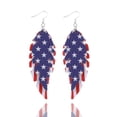thumbnail image 1 of Pendientes de cuero PU con diseño del Día de la Independencia, gotas de agua, estrellas y rayas, estrellas para mujer, 1 of 6
