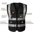 thumbnail image 5 of Emlimny Reflective Safety Vest for Men, XL Size Reflective for Women, High Visibility Security with Pockets Zipper Front Meets ANSI Standards - Black, 5 of 7