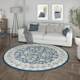 thumbnail image 7 of Madison Traditional 8' Round Dark Blue Polypropylene Indoor Area Rug, 7 of 7
