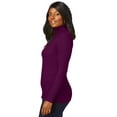 thumbnail image 3 of Jessica London Women's Plus Size Ribbed Cotton Turtleneck Sweater, 3 of 4