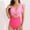 Pink, variant on Jacenvly Womens One-Piece Swimsuit Comfortable Women's Ruffle Conservative Piece Swimsuit Chest Hollow Colorblocking Backless Swimsuit Multicolor Fashion Womens Swimwear Plus Size Black