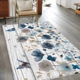 thumbnail image 2 of Watercolor Floral Area Rugs 4'x6', Washable Small Throw Rugs for Office Bathroom, Blue Flowers Butterflies Spring Wood Grain Indoor Outdoor Rug Non-Slip Low Pile Carpet Runner Reversible Floor Mats, 2 of 8