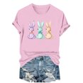 thumbnail image 2 of Otvok Women's Short Sleeve Easter Bunny Graphic T-Shirt Crew Neck Cute Summer Tops 2026 Casual Spring Fashion Clothes Loose Fit Soft Tee, 2 of 6