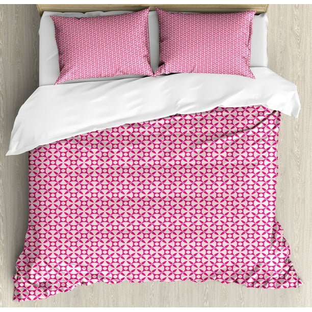 Abstract Geometry Duvet Cover Set, Rhythmic Feminine Tones Illustration
