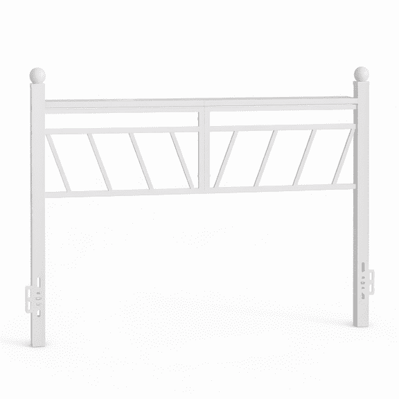 Metal Full Size Headboard with Storage Shelf & LED Lights, White