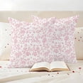 thumbnail image 3 of Pink Flower Outdoor Waterproof Pillow Covers, Vintage Farmhouse Boho Leaf Spring Solid Decorative Square Throw Pillowcase Sofa Cushion Sham for Patio/Couch/Chair, 18"x18" 2 Pack, 3 of 8