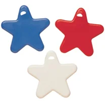 LoonBalloon Star Shape Balloon Weights 8-Gram, 100-Pack – Red, White & Blue, Reusable Patriotic Balloon Anchors