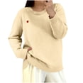 thumbnail image 2 of Ailaofu Fuzzy Soft Sweaters Oversized Solid Sweaters Crewneck Knit Casual Pullover 2026 Trendy Outfits, 2 of 7