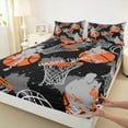 thumbnail image 4 of jejeloiu Basketball Sport Gamer Full Size Sheets,Boys Ball Sport Bed Sheets For Teens 4pcs, 4 of 6