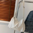 thumbnail image 4 of Bolso bandolera de pana para mujer Bolso de compras informal con correa ajustable (blanco), 4 of 8