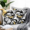 thumbnail image 2 of Black and Gold Line Outdoor Pillow Covers Pack of 2 Abstract Art Modern Geometric Waterproof Throw Pillow Covers Decorative Cushion Cases for Patio Garden Tent Balcony Couch 18x18 inch, 2 of 8