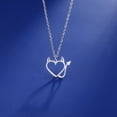 thumbnail image 3 of EUEAVAN Silver Devil Love Heart Pendant Necklace Stainless Steel Jewelry, 3 of 7