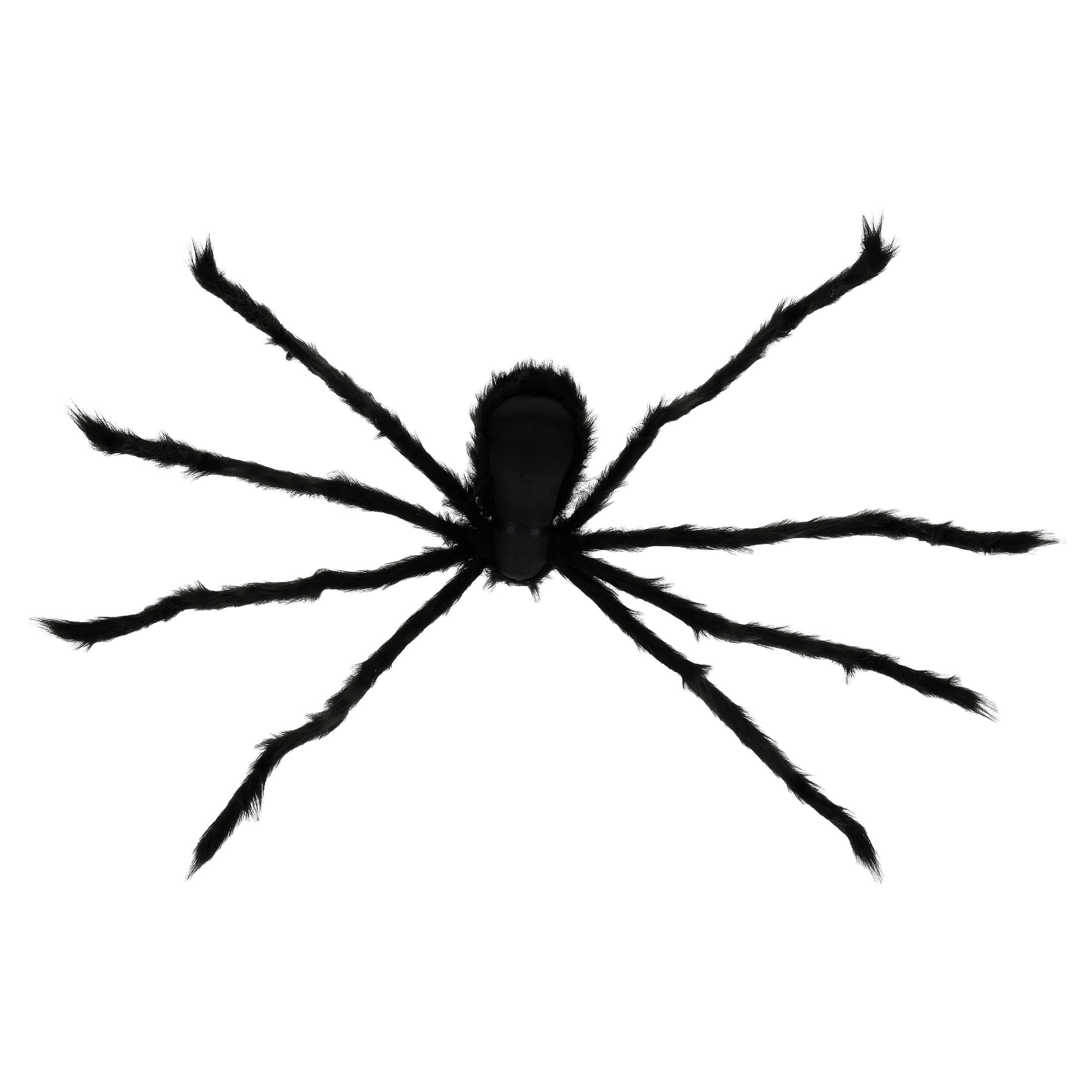 Furry Spider Decoration, Black, 50", Halloween by Way To Celebrate