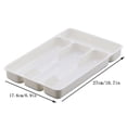 thumbnail image 2 of KEINXS Silverware Drawer Organizer Tray Plastic Cutlery Storage for Kitchen Utensil Holder Divider Tableware 4 Compartment, 2 of 5