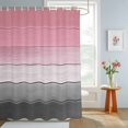 thumbnail image 4 of Shower Curtains for Bathroom, Pink Gray Waterproof Fabric Shower Curtain, Vintage Country Gradient Wooden Plank Line Decorative Bathroom Curtain for Bathtub, 66"x72", No Hooks Included, 4 of 9