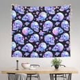 thumbnail image 2 of Disketp blue Skull flower Tapestry 60x51 InchesTapestry for Living Room Bedroom Home, 2 of 6