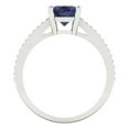 thumbnail image 4 of 2.32 ct Oval Cut Simulated Blue Sapphire Solitaire with Simulated Diamond Accents 18K White Gold Womens Engagement Ring, 4 of 5