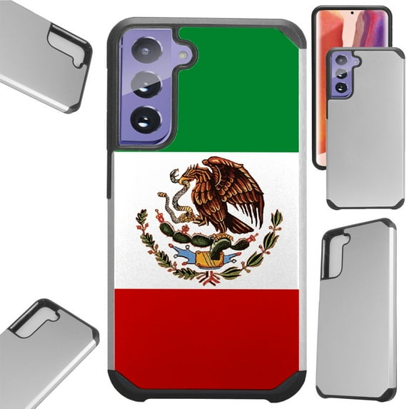 Compatible with Samsung Galaxy S22 5G 6.1" Hybrid Fusion Guard Phone Case Cover (Flag of Mexican Eagle)