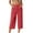Red, variant on Axiiglly Capri Pants for Women Plus Size Wide Leg Dress Pants High Waisted Business Capri Work Pants Casual Zipper Cropped Pants with Pockets
