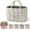 beige, variant on Boho-Chic Quilted Floral Storage Basket, Large Capacity Floral Foldable Organizer Bag, Quilted Car Storage Basket With Handles and Side Pockets, for Home, Travel, Picnic, Shopping, Laundry
