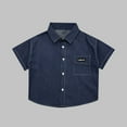 thumbnail image 2 of Bovxnpu Boys Girls Tops Lightweight Short Sleeve Shirt Jacket, Boys' Button Down Shirts Lightweight Denim Western Tops Casual Woven Shirt Tops Jean Jacket 11 Years, 2 of 6