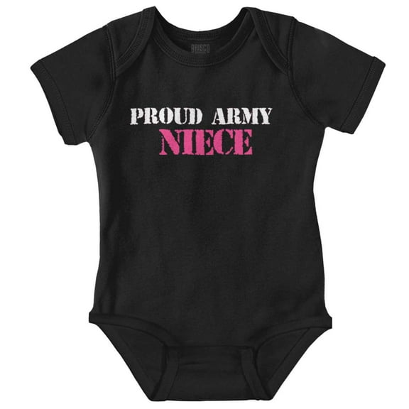 Proud Army Niece Military Family Bodysuit Jumper Girls Infant Baby Brisco Brands NB