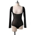 thumbnail image 4 of XChangeFun Bodycon Gauze Leotard, Short Sleeve, Black, Women's, 4 of 6