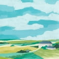 thumbnail image 2 of Vess, June Erica 15x15 Gold Ornate Wood Framed with Double Matting Museum Art Print Titled - Village Valley II, 2 of 4