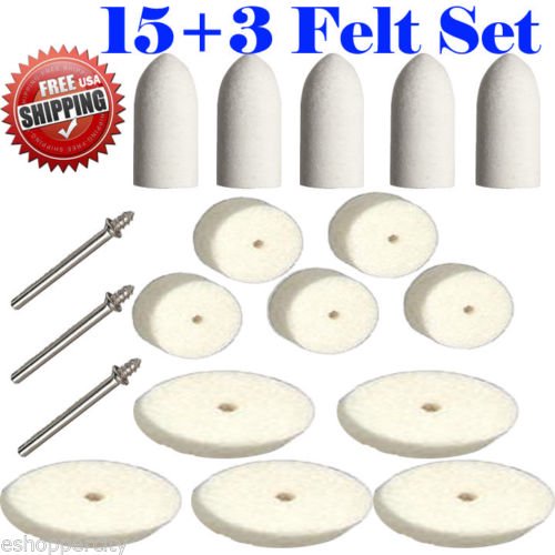 MTP ® 15+3 Hard 3/8"/1/2/1" Felt Polishing Tip for Dremel 414 429 422