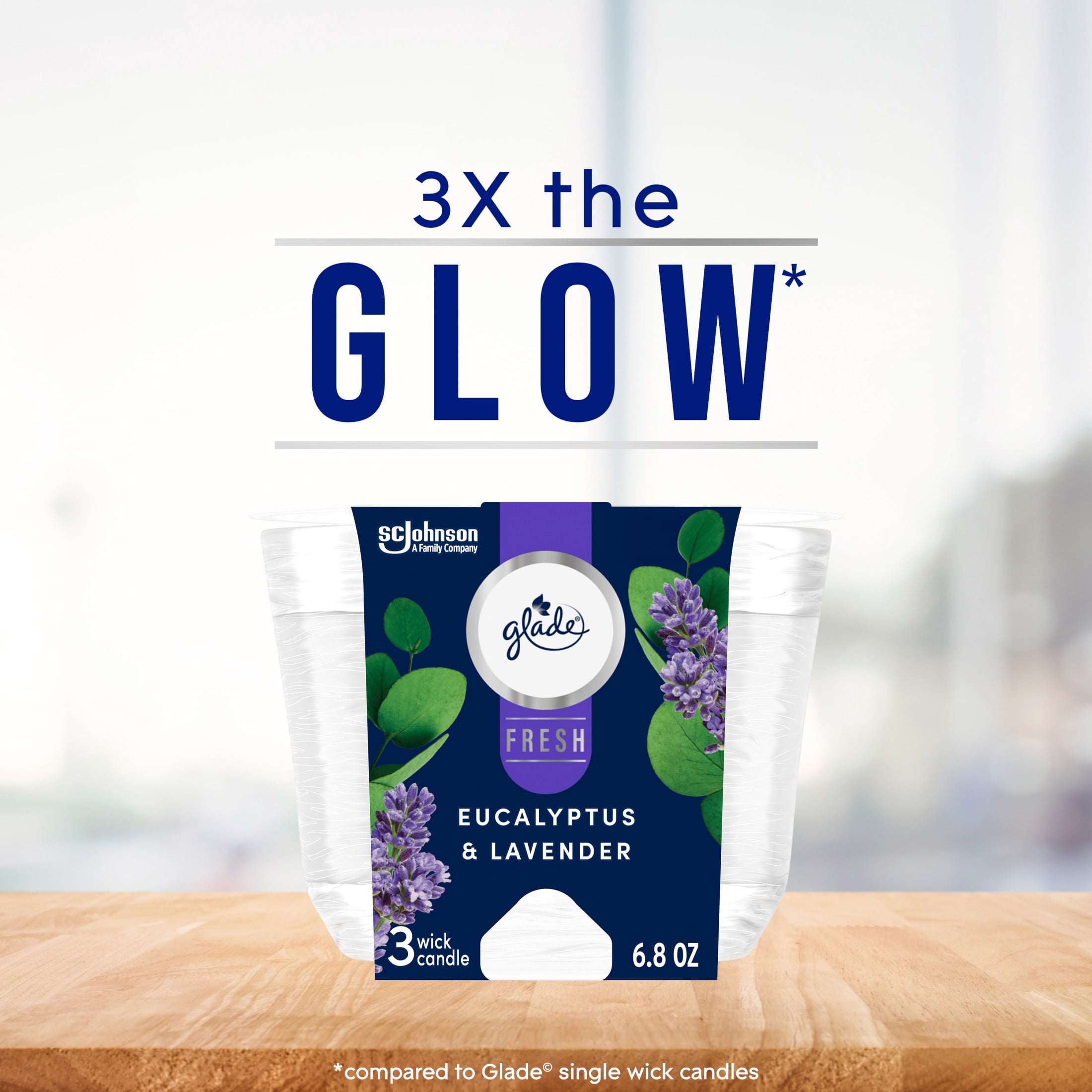 Glade® Candles, Eucalyptus & Lavender, Fresh Collection, 8.16 oz, Pack of 2