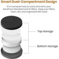 thumbnail image 3 of Travel Coffee Holder with Lid, Compatible with AeroPress Standard & XL Paper/Metal Filters, Waterproof Aluminum Storage, Food-Grade Aluminum & Silicone, Filter Not Included, 3 of 6