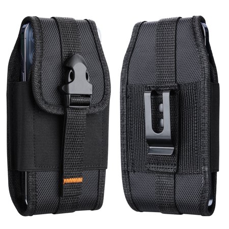 Military Grade Cell Phone Belt Holster Nylon Pouch Case Holder Fit for Samsung Galaxy S25 Ultra S24 Ultra S23 Ultra S22 Ultra S21 Ultra S20 Ultra A36 A25 A26 A23 A22 A72 A32,Fit for iPhone 16 Pro Max