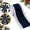 Navy Blue, variant on Navy Blue Christmas Velvet Wired Ribbon, 16.4 ft x 3.93 in, Silver Merry Christmas Border Ribbon for Tree, Wreath, Gift Wrapping and Holiday Crafts