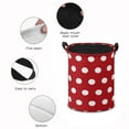 thumbnail image 4 of Plaid Monochrome Round Laundry Hamper with Drawstring, Collapsible Dirty Clothes Storage Basket, Bedroom Nursery Dorm Bin for Toys Baby, 4 of 6