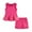 Hot Pink, variant on LittleSpring Little Girls Summer 2 Piece Outfits Kids Ruffle Tank Top and Shorts Sets Beach Clothes Hot Pink Size 7-8