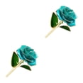 thumbnail image 3 of Cateissary Impresionantes flores de imitación rosas chapadas en oro para un encanto duradero plantas artificiales flores de plástico azul cielo cielo azul 2piezas, 3 of 6