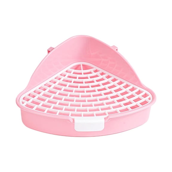 QHUDLV Corner Rabbit Litter Box,Small Pet Potty Trainer,Easy Clean Plastic Tray