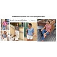 thumbnail image 4 of BTFBM Summer Blouses for Women Dressy Casual Fashion Spring Tops Floral Boho V Neck Puff Short Sleeve Top Shirts, 4 of 9