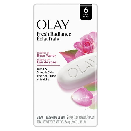 Olay Bar Soap Fresh Outlast, Rose Scent, Beauty Bars 3.75 oz (6 Count)