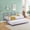 Pink, variant on Ourlova Twin Metal Daybed with Trundle, Twin Size Daybed Frame with Pullout Trundle 6 Casters, Steel Slat Support Guest Sofa Bed for Living Room, Bedroom, Apartment, No Box Spring Needed (Black)