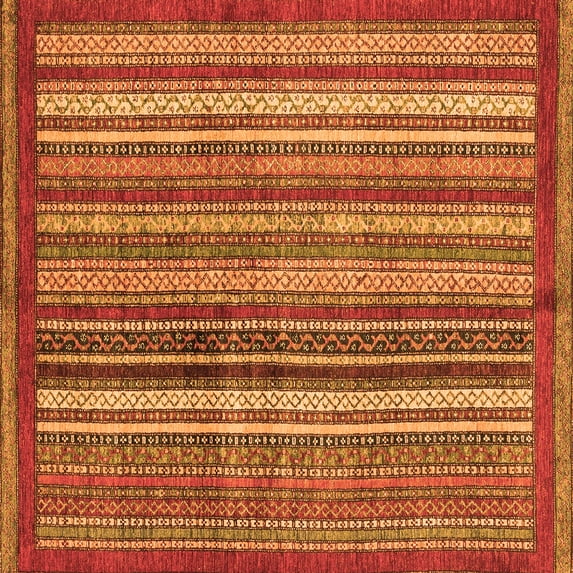 Ahgly Company Indoor Square Abstract Orange Modern Area Rugs, 4' Square