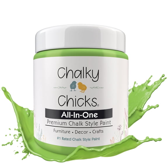 Chalky Chicks 4 Fl Oz Matte Pistachio (Lime Green) Chalk Paint for Furniture Without Sanding - No Prep Furniture Paint No Sanding All in One for Crafts, Wood,Walls, Cabinet, Metal, Dresser, Farmhouse
