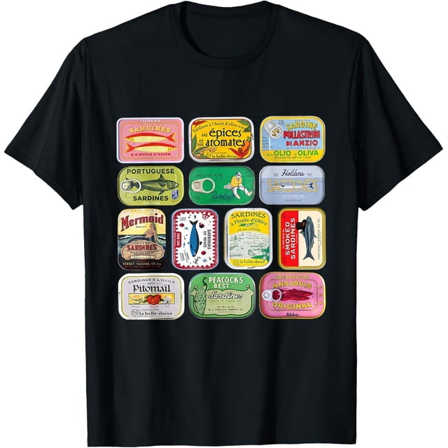 Camiseta de sardina de pescador estético vintage para playa