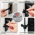 thumbnail image 4 of 4 Pcs Portable Adjustable Door Lock Hotel Door Locks, Door Security Devices, Door Lock Additional Safety Black, 4 of 5