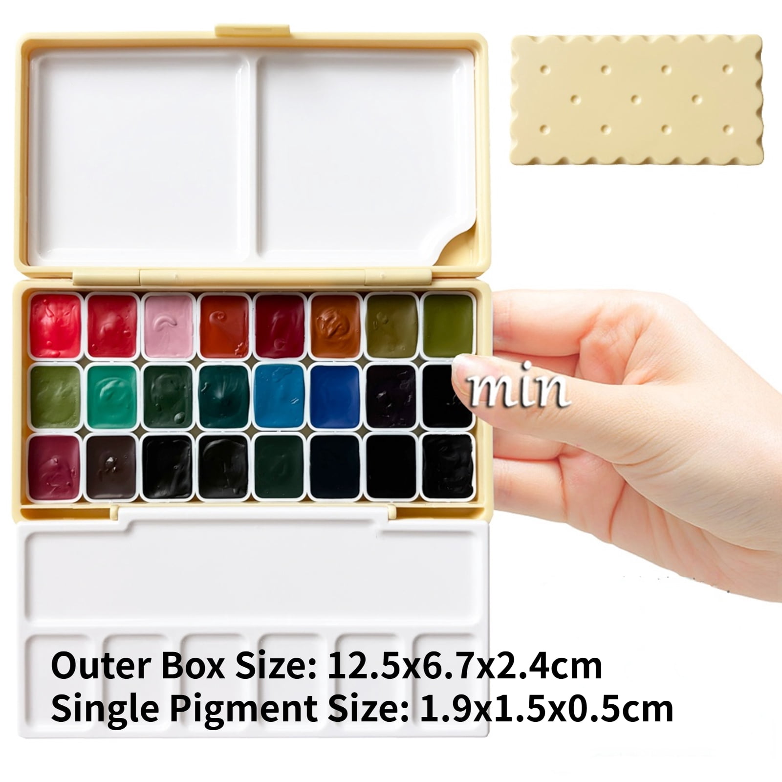 Holbein Artist's Watercolor 1ml,24 Colors Watercolor Paint Set in a Box for Students, Beginners Artists